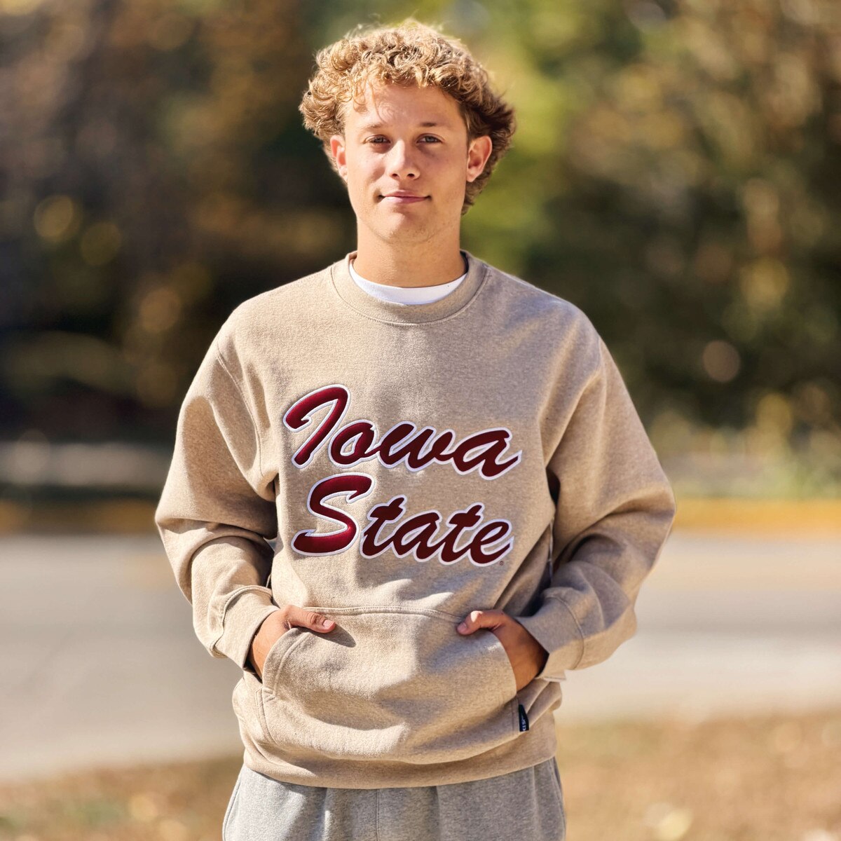 CI Sport Iowa State Tan Pocket Crewneck